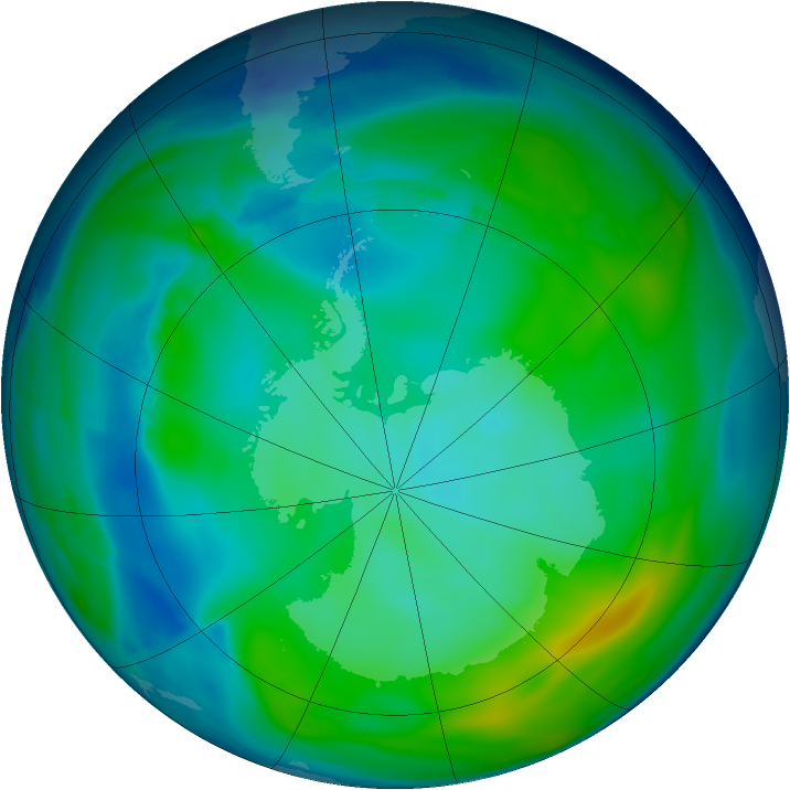 Antarctic ozone map for 21 May 2008